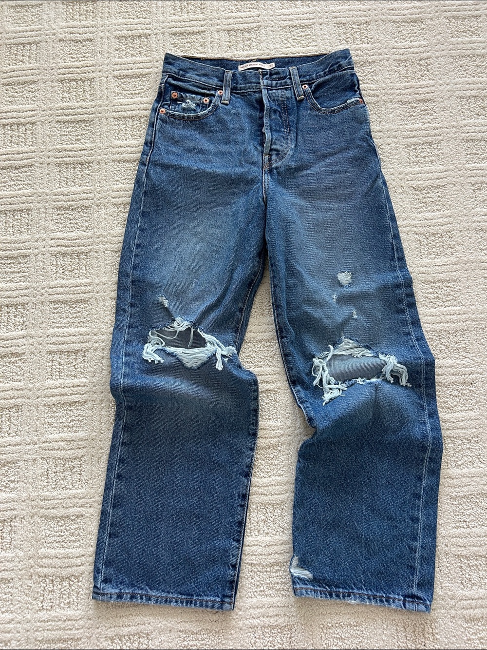 Signature by Levi Strauss Women's Distressed Boyfriend Jeans - Blue